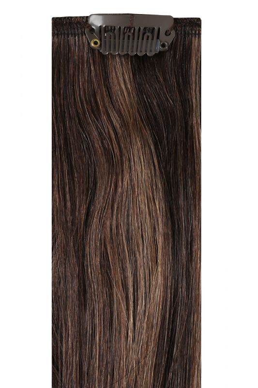 Full Head Clip-In Hair Extensions Boho Brown #2/7 16-24 inch Indian Remy Human Hair with 14 clips