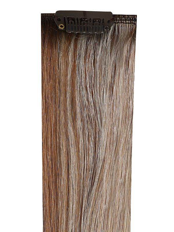 Full head clip-in hair extensions Brondi Beach #7/11/Ash 16-24 inch Indian Remy human hair