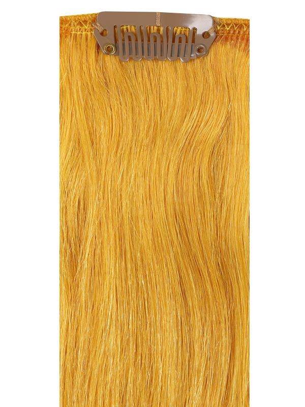 Deluxe Head Clip-In Lemon Twist hair extensions with 21 clips, 12 pieces, 100% Indian Remy human hair