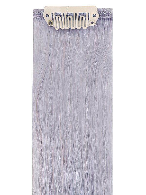 Full head clip-in silver hair extensions with 14 clips, 8 pieces, 100% Indian Remy human hair
