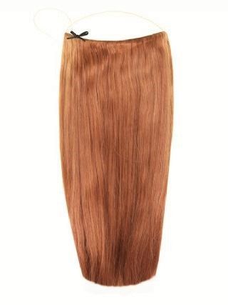 Premium Halo Hair Extensions in Light Chestnut #10 for natural, damage-free volume