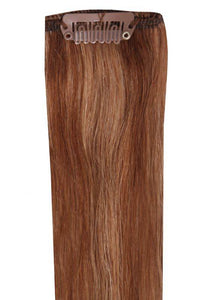 Deluxe Head Clip-In mixed #4/8 hair extensions set with 12 pieces and 21 clips, 100% Indian Remy human hair