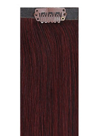 VIP Seamless Clips Plum #99J 18-inch 100% Indian Remy human hair extensions with 21 clips and 12 pieces