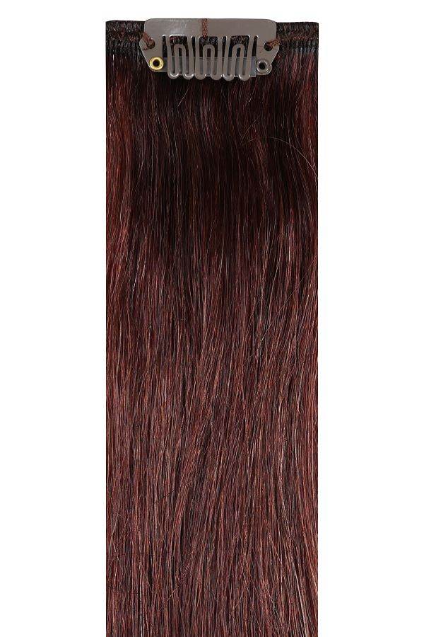 Deluxe Head Clip-In rich merlot #K7 hair extensions 16-24 inch with 21 clips and 100% Indian Remy human hair