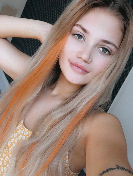 Premium Head Clip-In Orange Hair Extensions