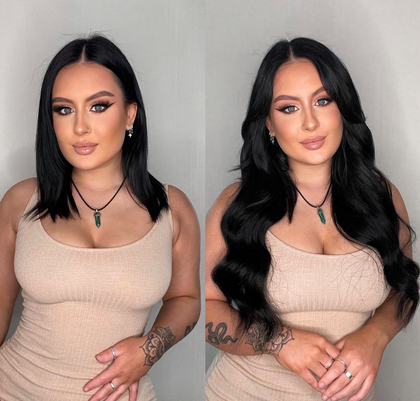Deluxe Head Clip-In Jet Black #1 Hair Extensions