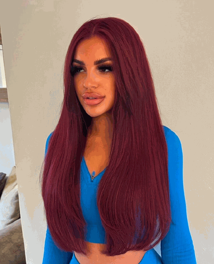 Premium Head Clip-In Plum #99J Hair Extensions