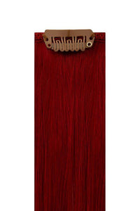 Premium Head Clip-In vibrant red #35 hair extensions with 28 clips and 100% Indian Remy human hair