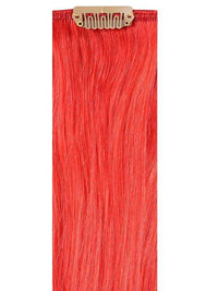 Deluxe Head Clip-In red hair extensions set with 21 clips and 12 pieces of 100% Indian Remy human hair