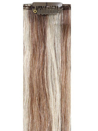 Deluxe head clip-in Cookies 'n' Cream #5A/Ash hair extensions with 21 clips and 100% Indian Remy human hair