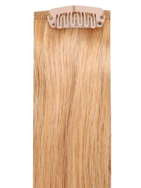 Deluxe Head Clip-In dark blonde #18 hair extensions with 21 clips and 100% Indian Remy human hair