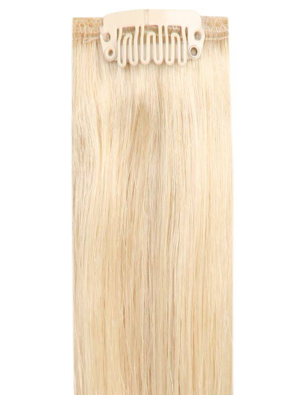 Full Head Clip-In Hair Extensions in golden blonde #24, 16 to 24 inches, 14 clips, 100% Indian Remy human hair