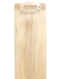 Deluxe Head Clip-In golden blonde #24 hair extensions with 21 clips and 12 pieces, 100% Indian Remy human hair