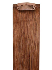Deluxe Head Clip-In light brown #6 hair extensions with 21 clips and 100% Indian Remy human hair