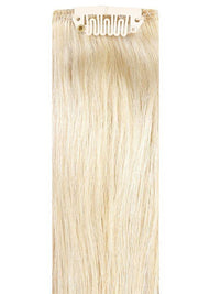 Deluxe Head Clip-In Hawaii Blonde #60 Ash 100% Indian Remy human hair extensions with 21 clips and 12 pieces in 16", 20", and 24" lengths
