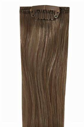 Full Head Clip-In dark ash brown #7 hair extensions with 14 clips and 100% Indian Remy human hair