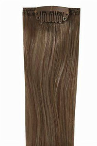 Full Head Clip-In dark ash brown #7 hair extensions with 14 clips and 100% Indian Remy human hair