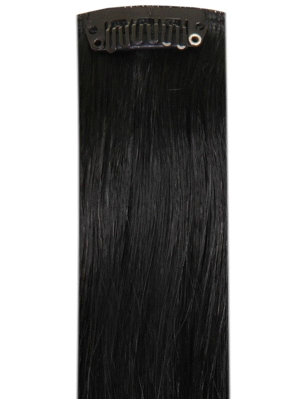 Deluxe Head Clip-In jet black hair extensions with 21 clips and 12 pieces, 100% Indian Remy human hair