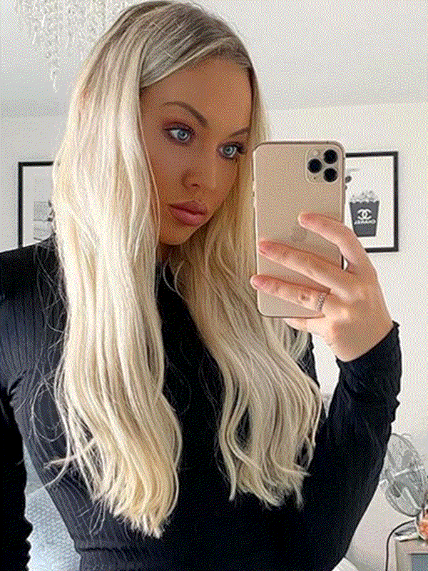 VIP Seamless Clips Ash Blonde Hair Extensions