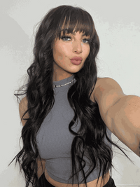 Full Head Clip-In Espresso #1B/2 Hair Extensions