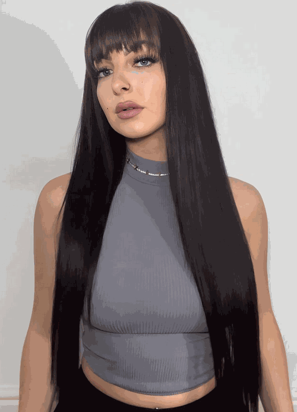 Full Head Clip-In Espresso #1B/2 Hair Extensions